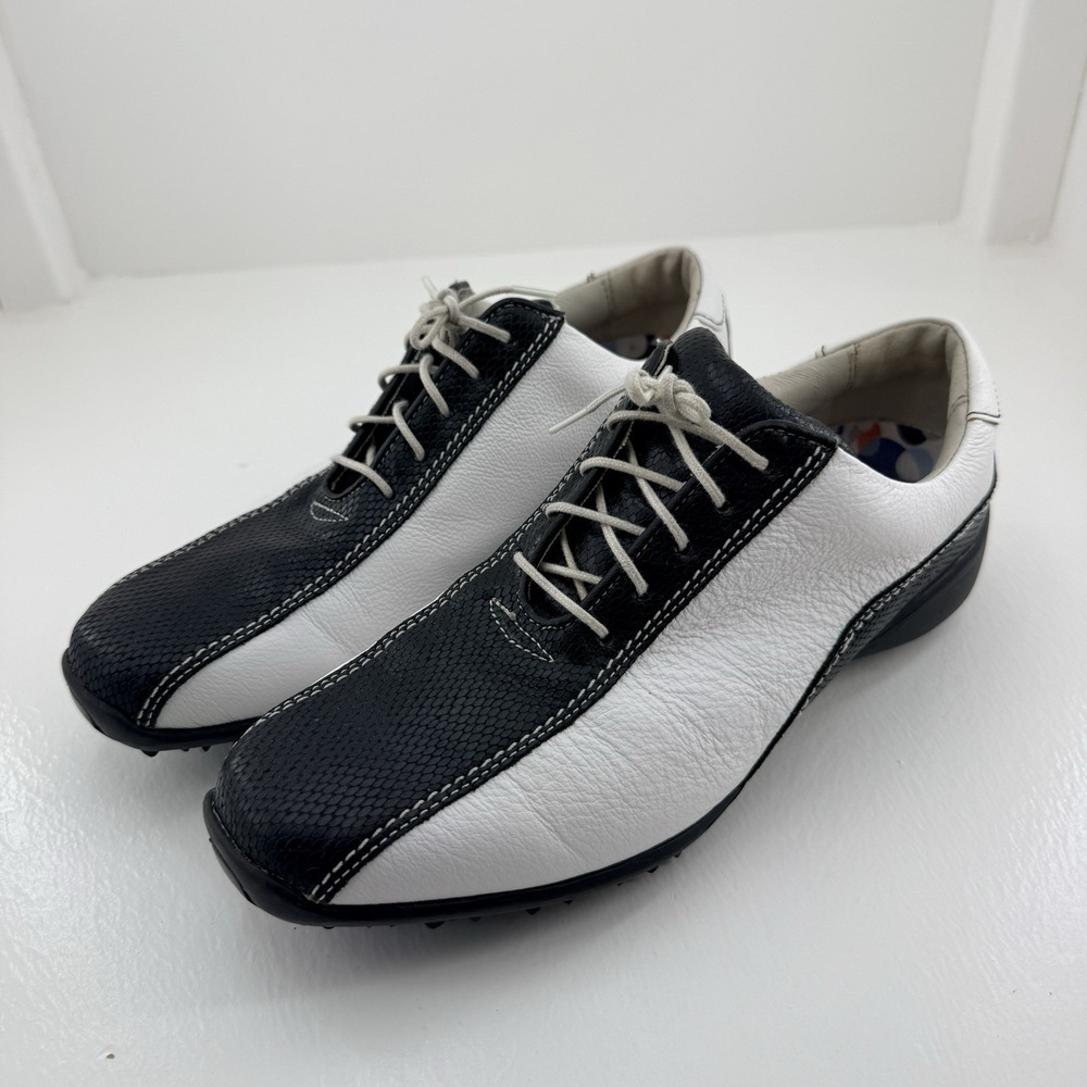 FootJoy LoPro Collection Women Golf Shoes White Black Leather Size 7M 97223